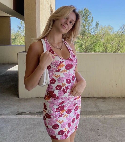 Floral Sundress Deep V Neck