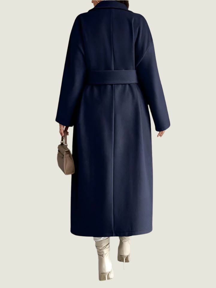 Long Belted Overcoat – Women’s Elegant Winter Coat