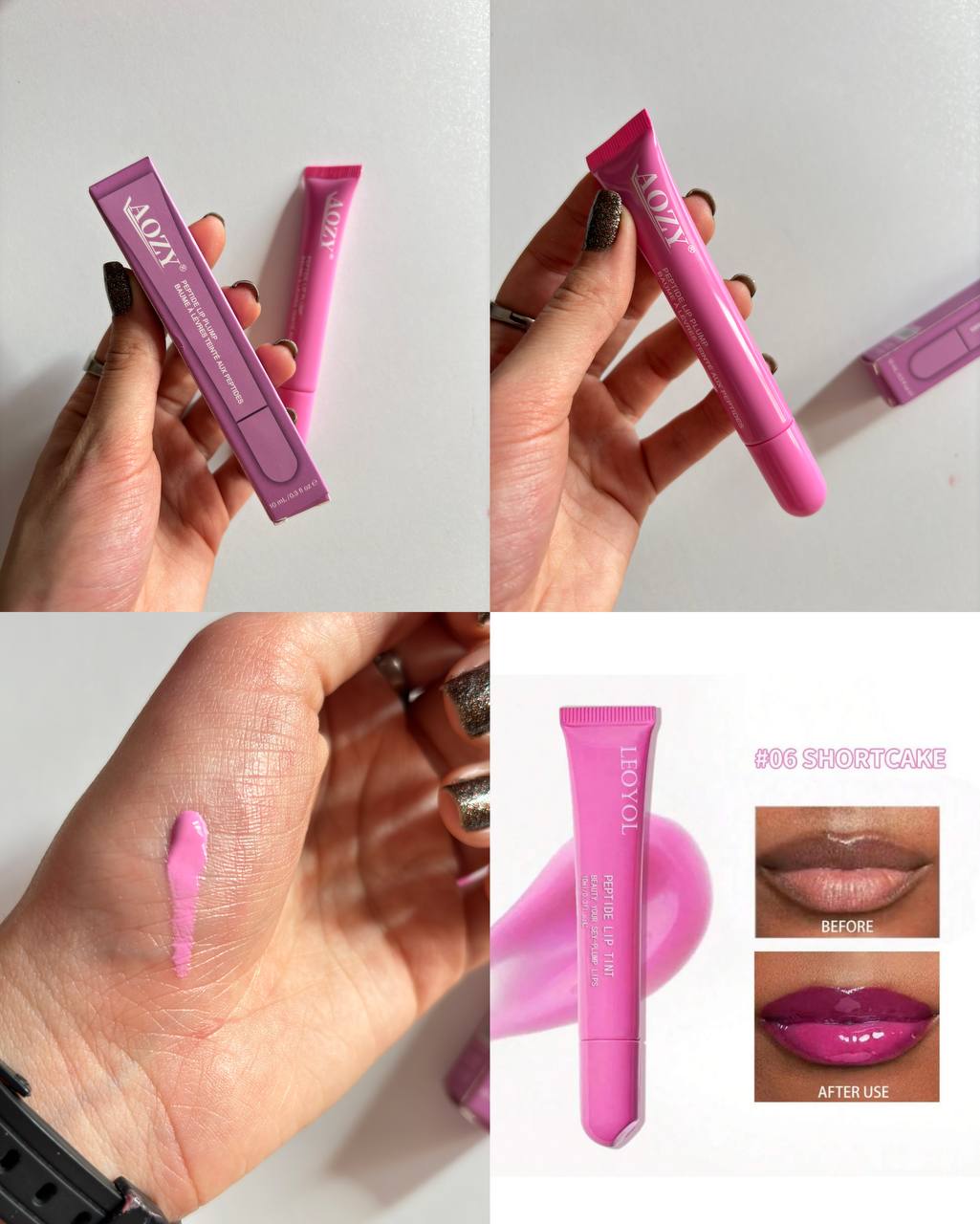 AOZY Peptide Lip Plump –  Glossy Tinted Lip Enhancer (1pc)