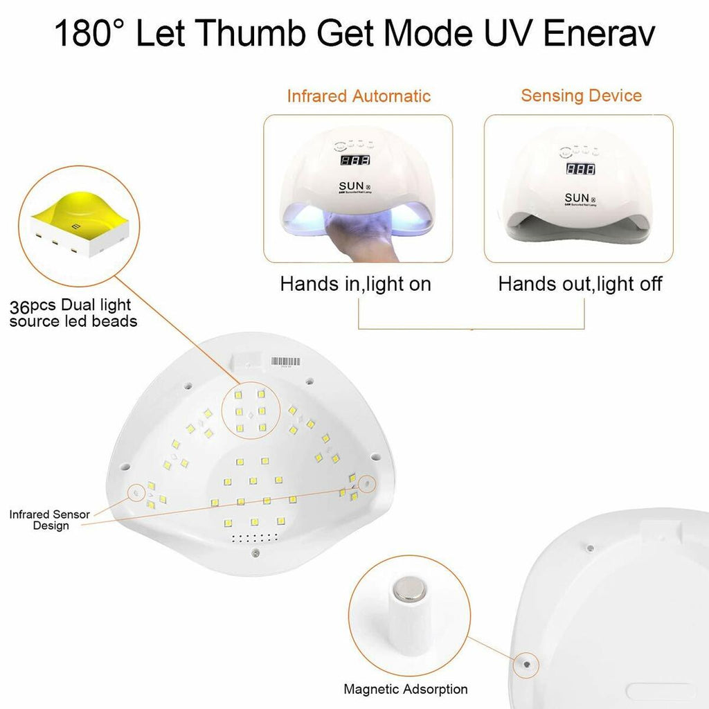 UV Nail Lamp,54W UV Led Nail Dryer with 4 Timer Setting & Sensor