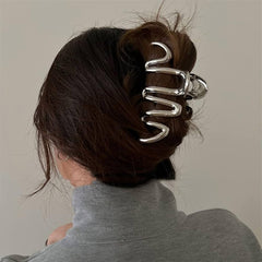 Silver Wave Hair Grip Steel - Strong & Stylish Hair Accessory