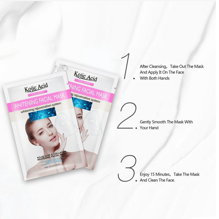 Kojic Acid Essence Full Face Facial Mask - Box Of 10 Sheet Mask