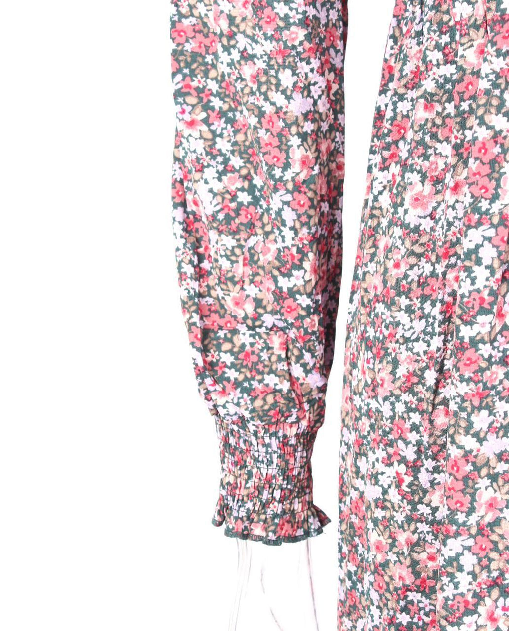 FLORAL MAXI DRESS RUFFLE SLEEVES - XD21