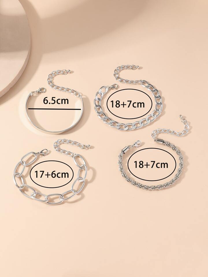 Fashion Minimalist Chain Bracelet 4pcs XD21
