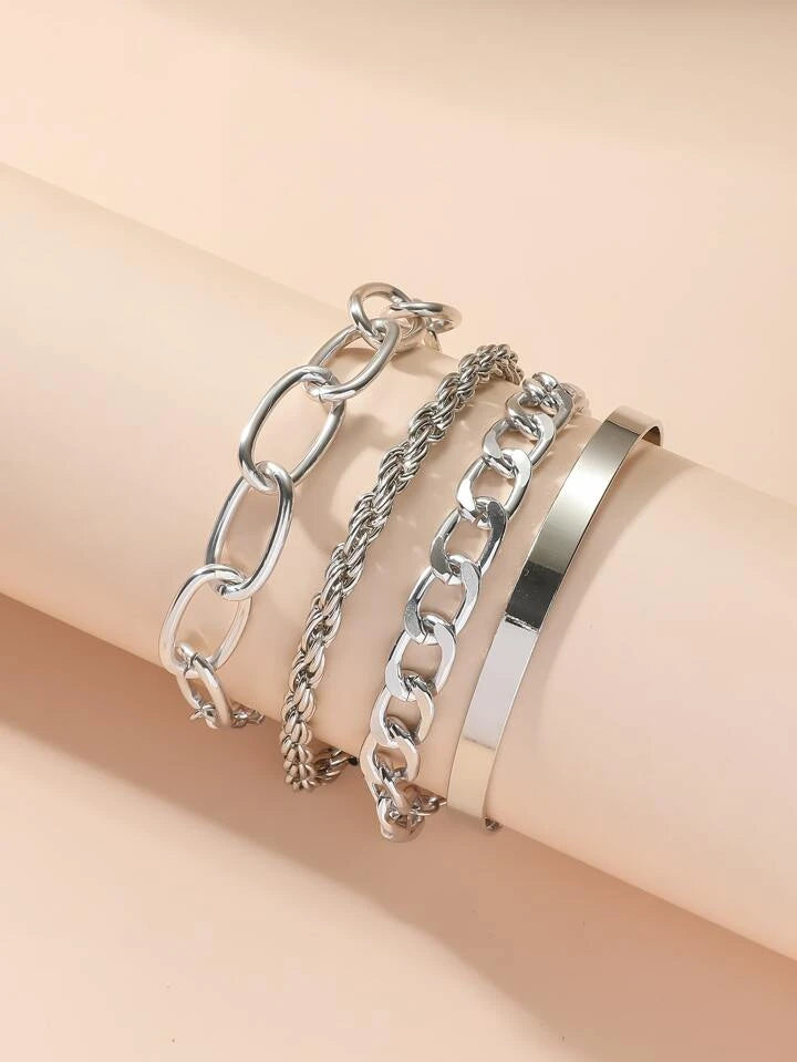 Fashion Minimalist Chain Bracelet 4pcs XD21