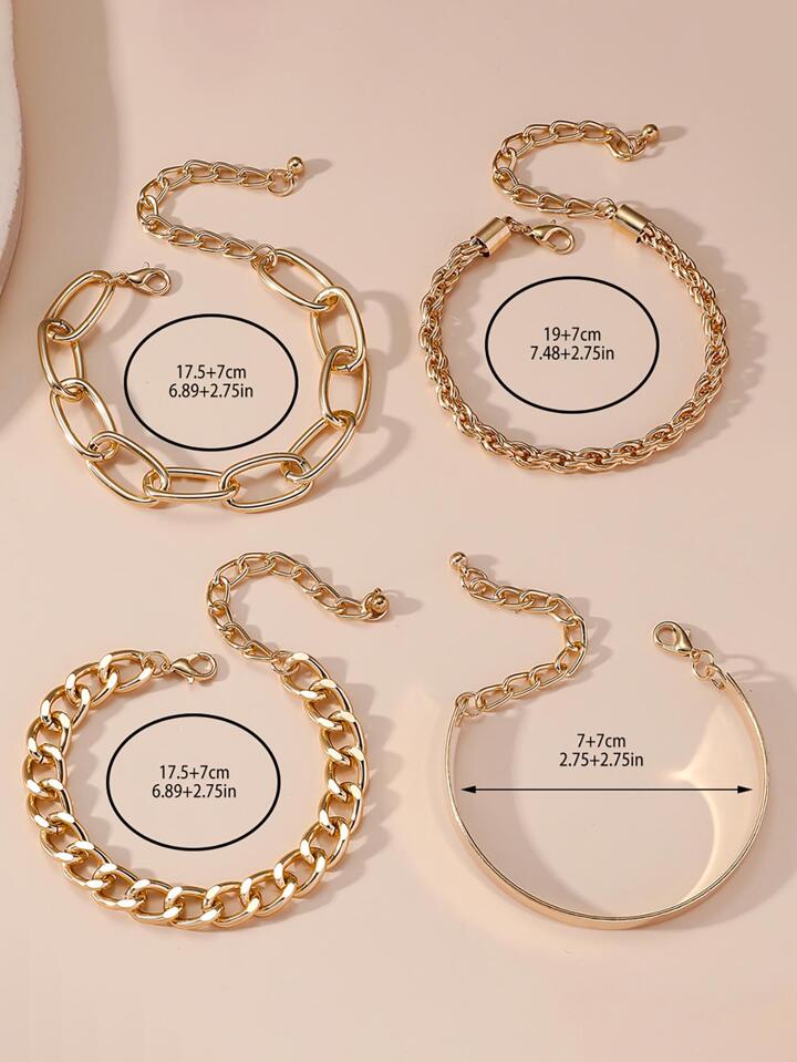 Fashion Minimalist Chain Bracelet 4pcs XD21