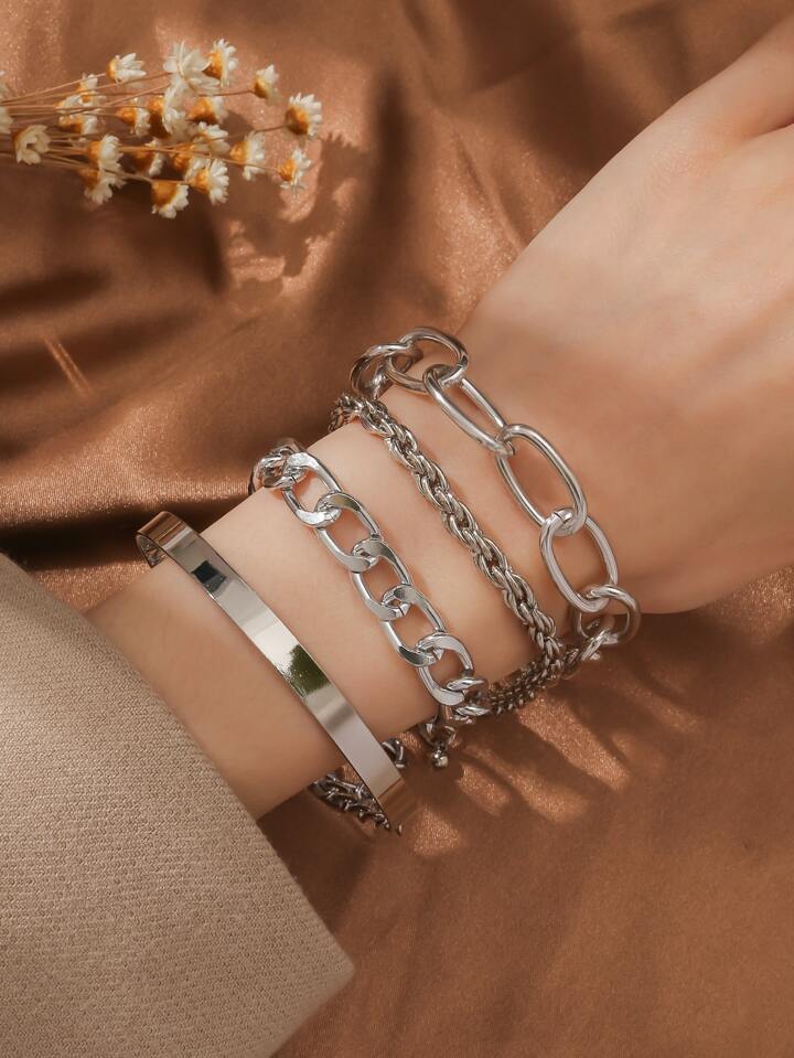 Fashion Minimalist Chain Bracelet 4pcs XD21