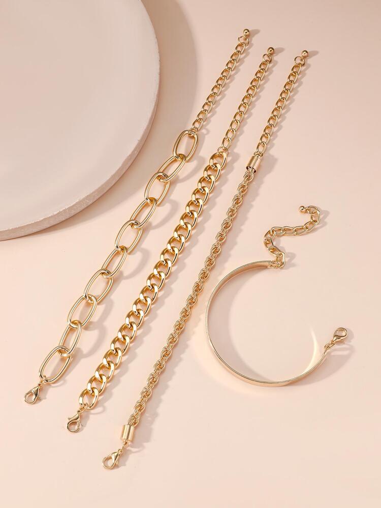 Fashion Minimalist Chain Bracelet 4pcs XD21
