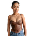 Faux Leather Strappy Top XD21