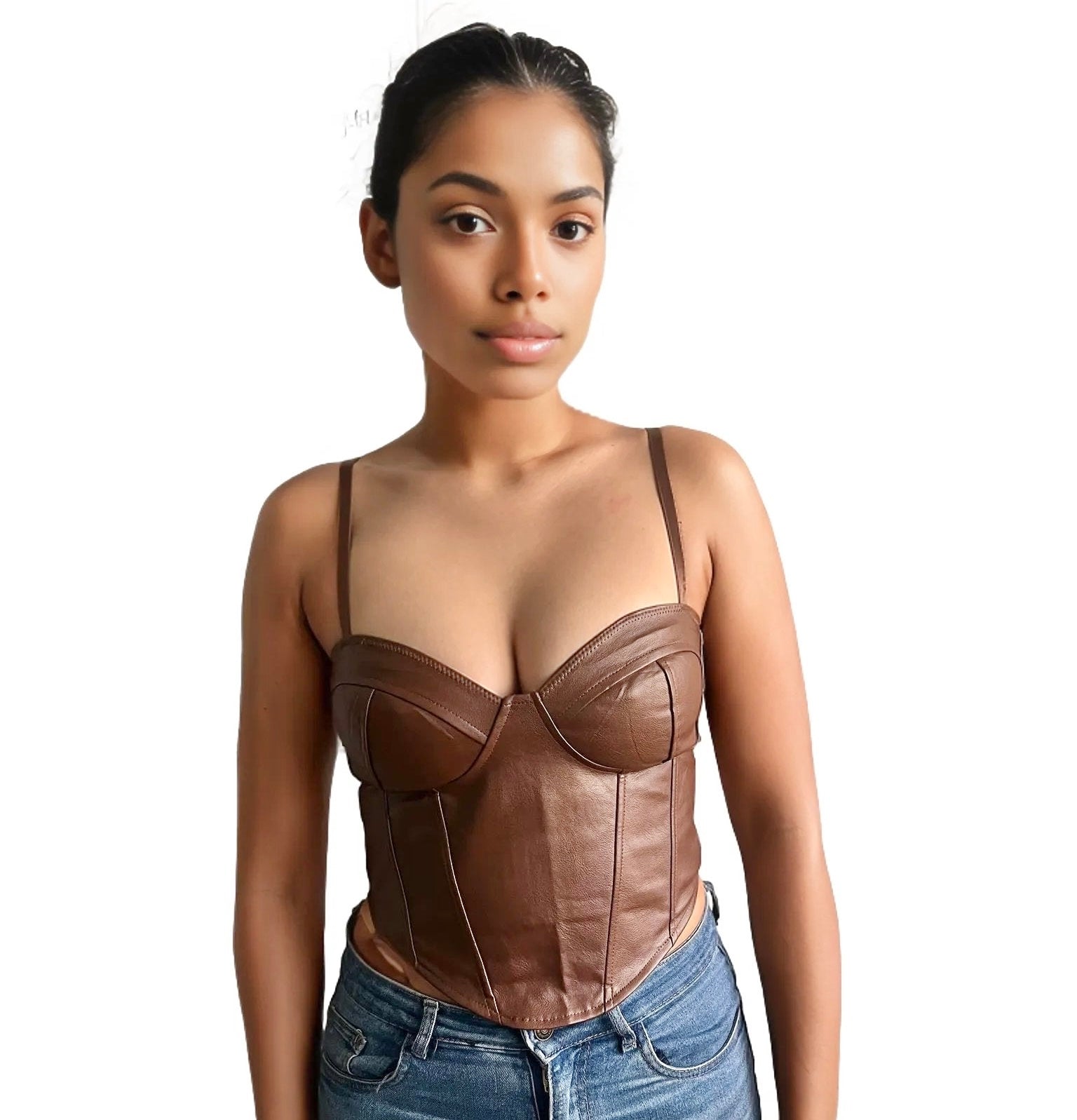 Faux Leather Strappy Top XD21