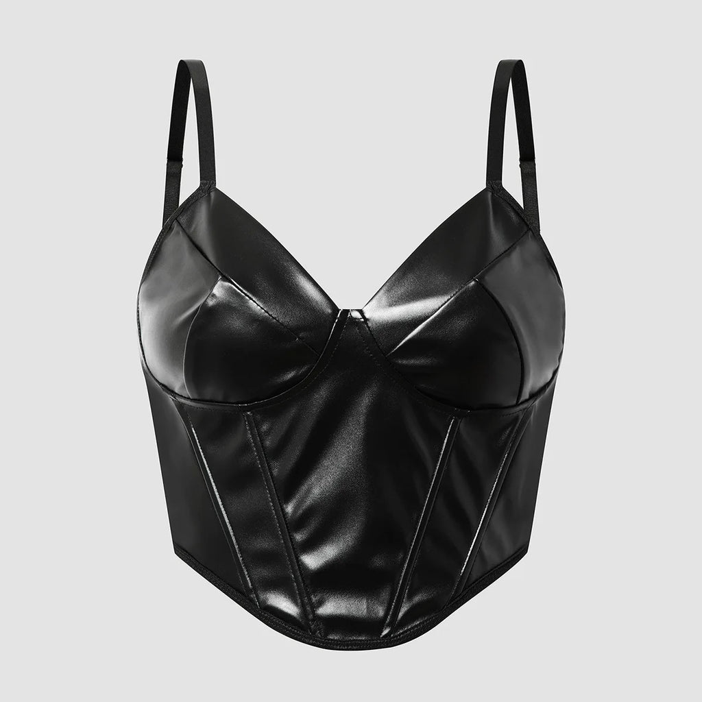Faux Leather Strappy Top XD21