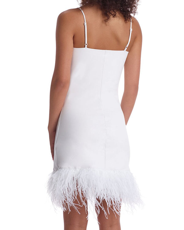 Feather Party Spaghetti Strap Mini Dress