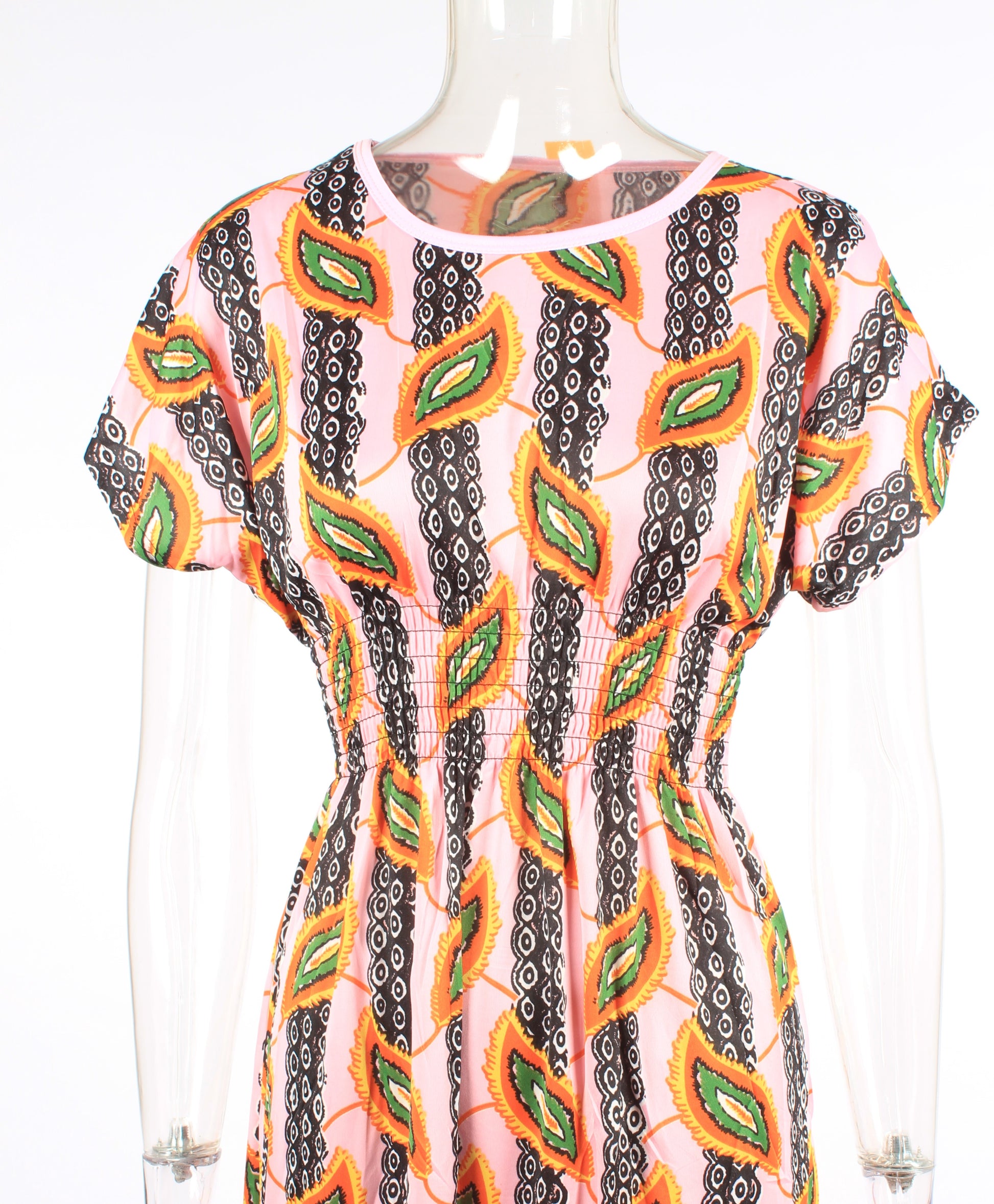 Feather pattern maxi dress XD21