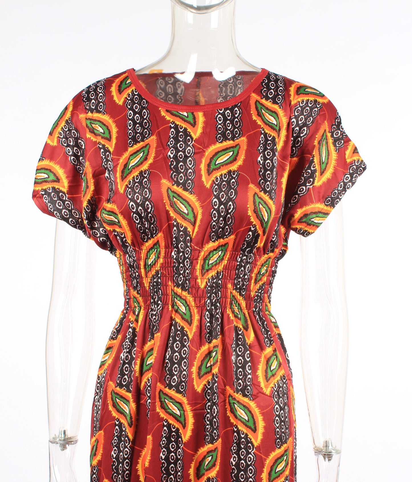 Feather pattern maxi dress XD21