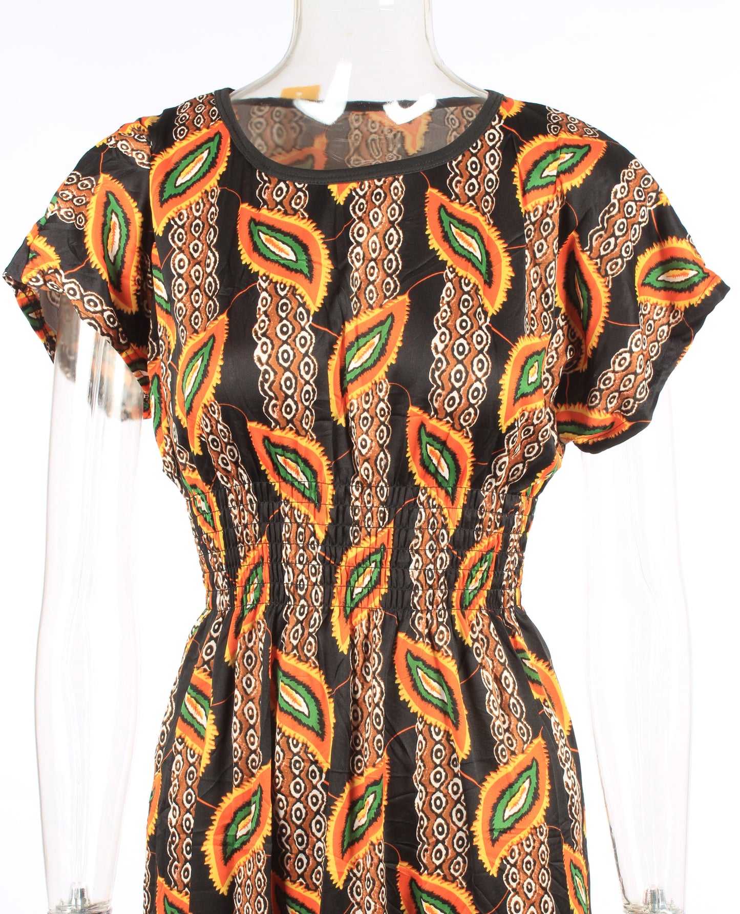 Feather pattern maxi dress XD21