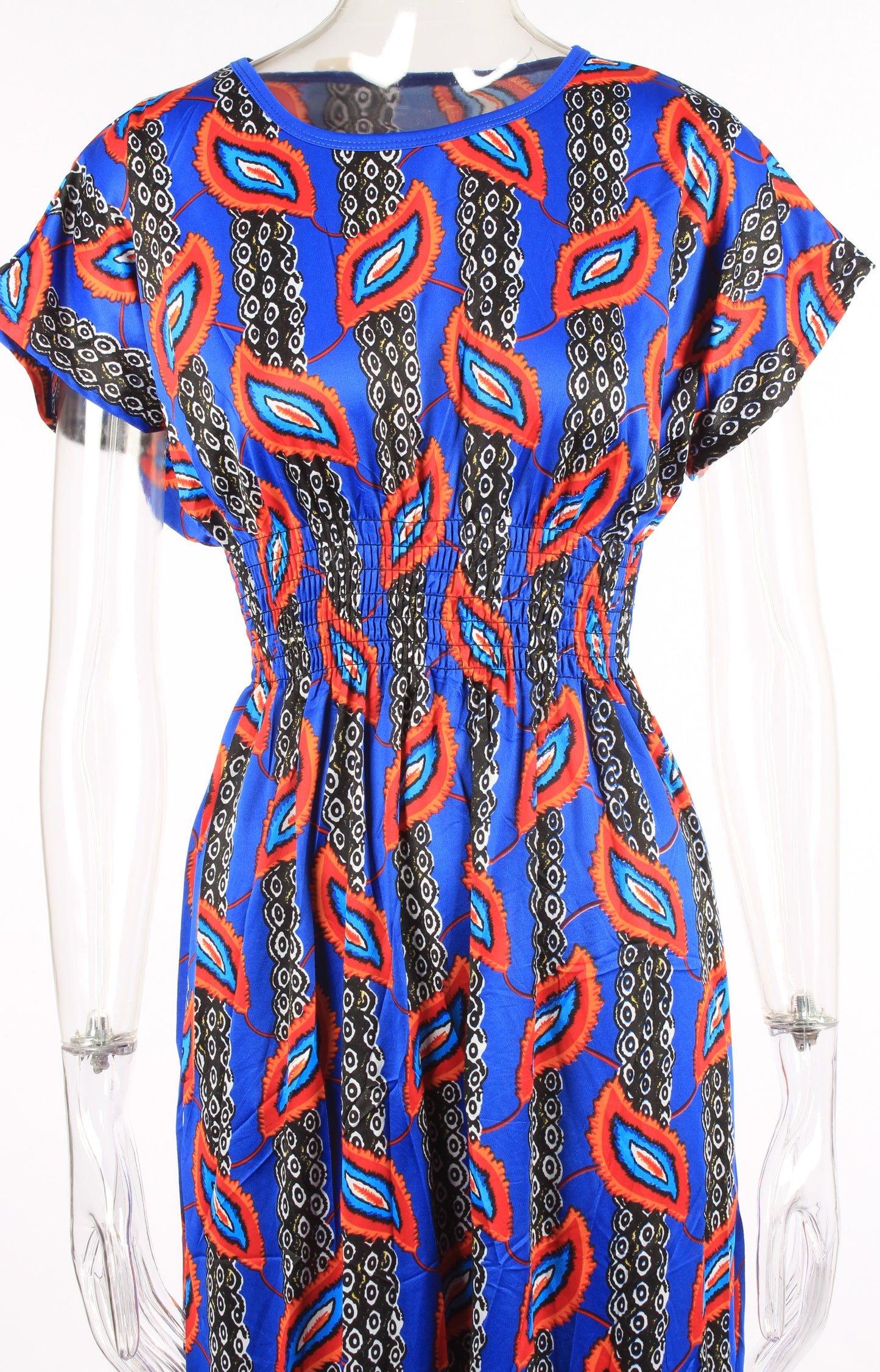 Feather pattern maxi dress XD21