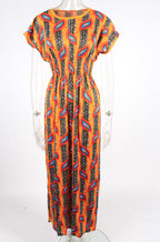 Feather pattern maxi dress XD21