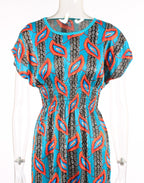 Feather pattern maxi dress XD21