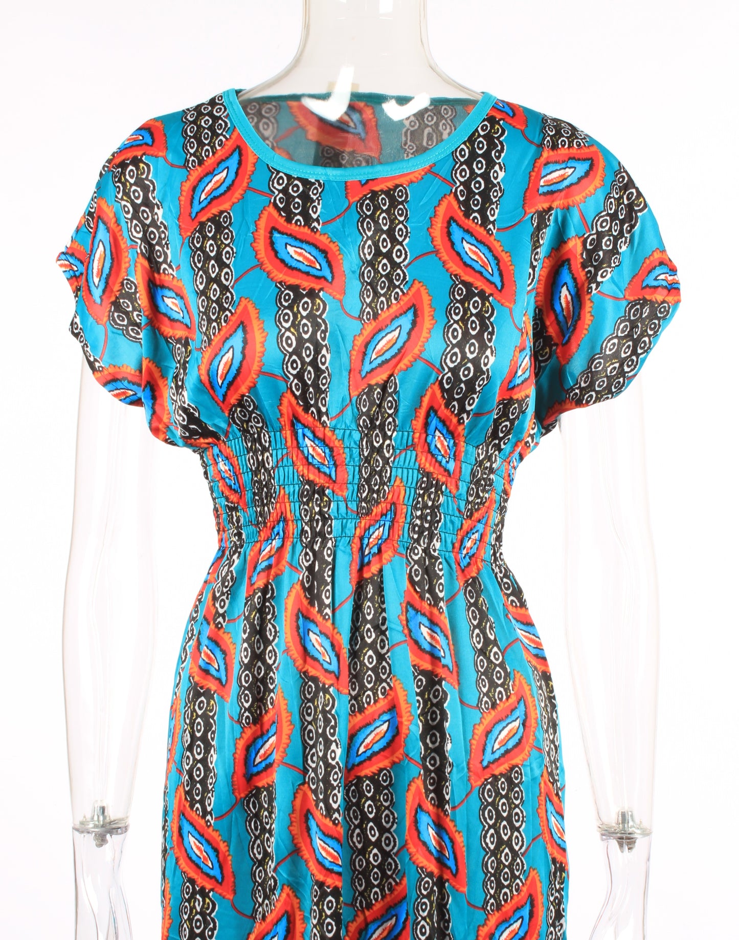 Feather pattern maxi dress XD21