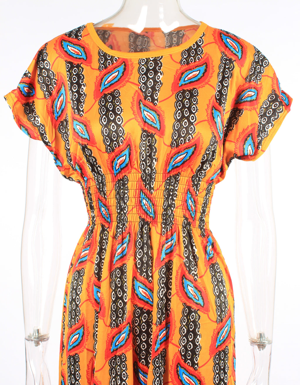 Feather pattern maxi dress XD21