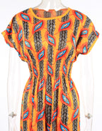 Feather pattern maxi dress XD21