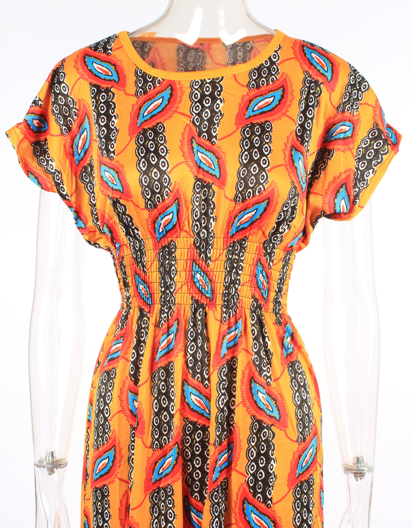 Feather pattern maxi dress XD21