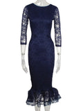 Fishtail mermaid lace Bodycon midi dress XD21