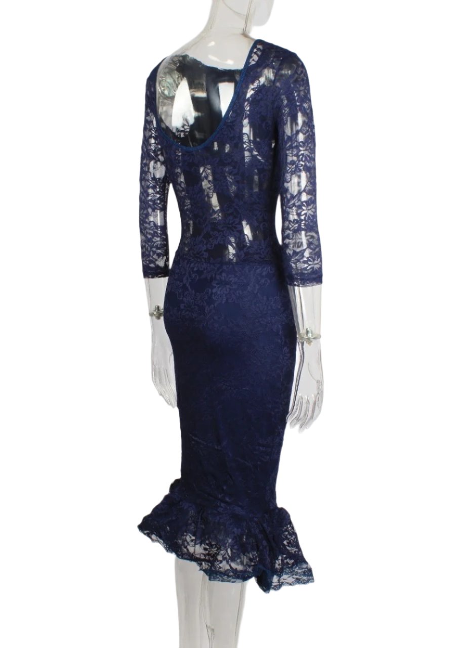 Fishtail mermaid lace Bodycon midi dress XD21