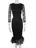 Fishtail mermaid lace Bodycon midi dress XD21