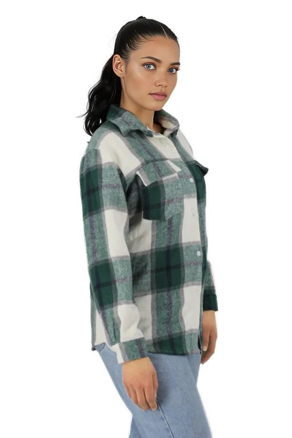 Flannel Plaid Long Shirt