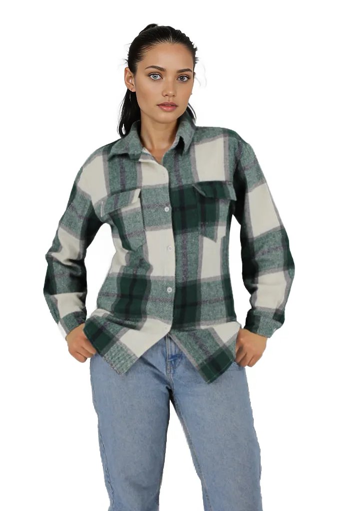 Flannel Plaid Long Shirt XD21
