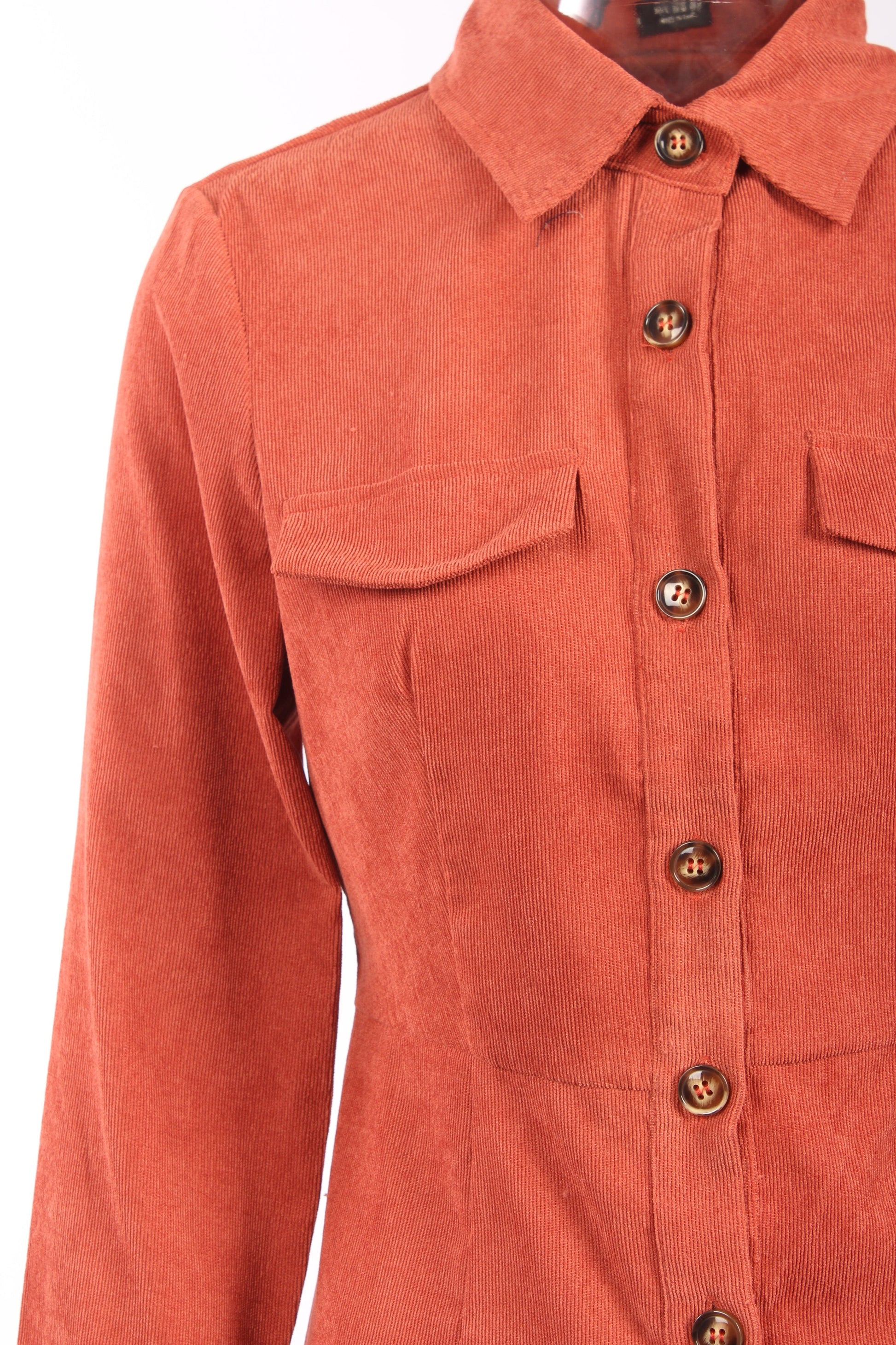 Flap Pocket Front Shirt Dress Without Belt - XD21