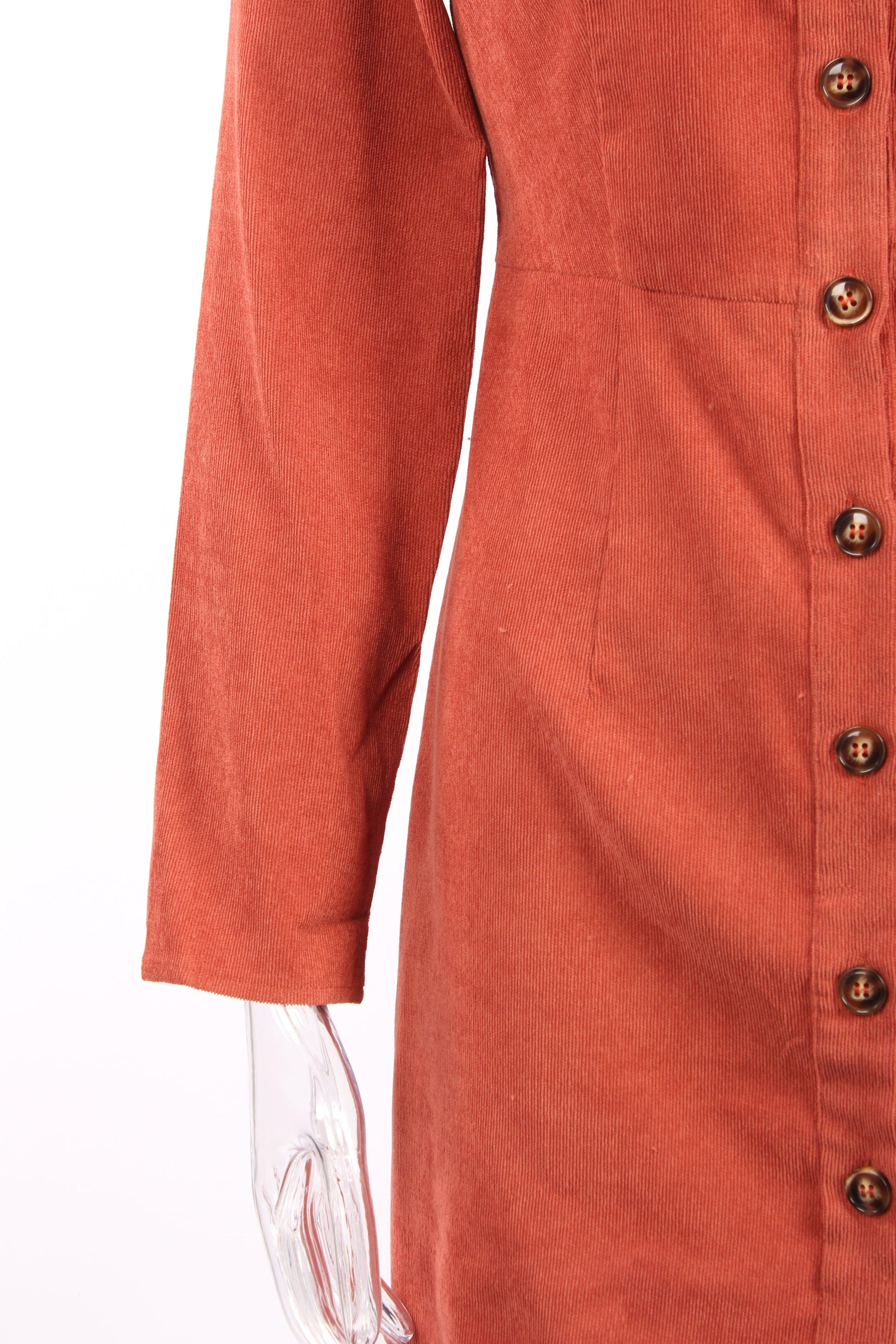 Flap Pocket Front Shirt Dress Without Belt - XD21