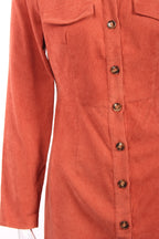 Flap Pocket Front Shirt Dress Without Belt - XD21
