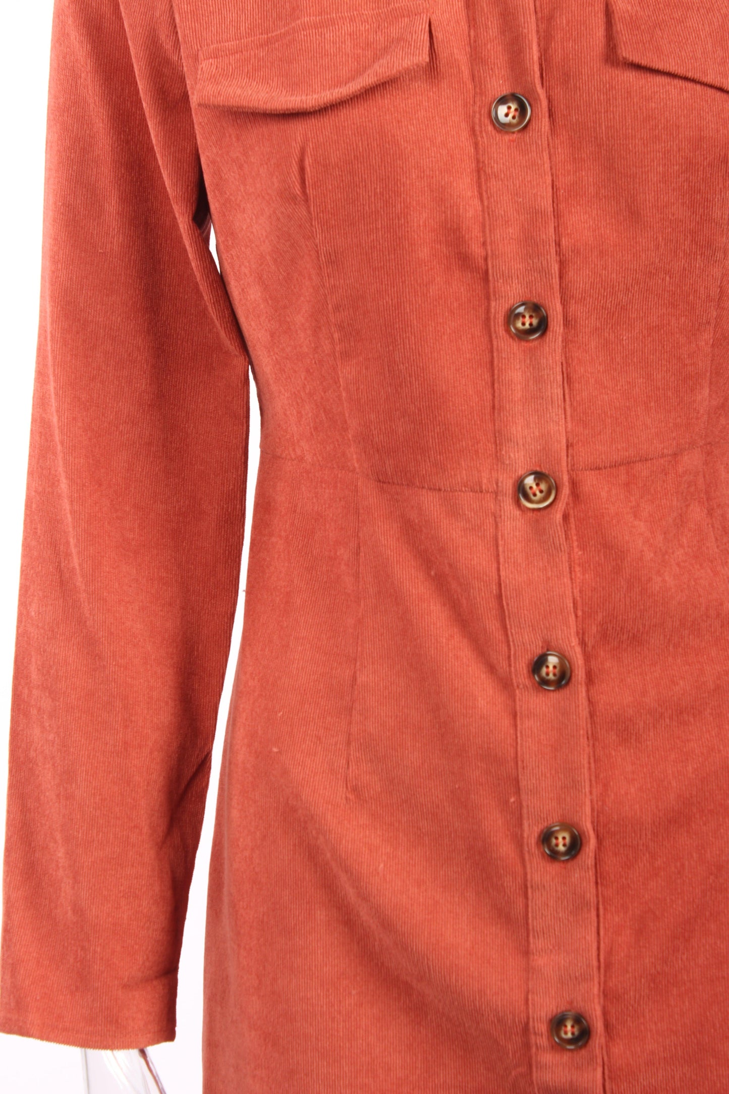 Flap Pocket Front Shirt Dress Without Belt - XD21