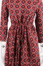 Floral Drawstring Knee Length Dress XD21