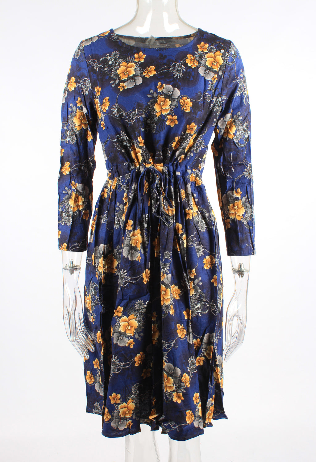 Floral Drawstring Knee Length Dress XD21