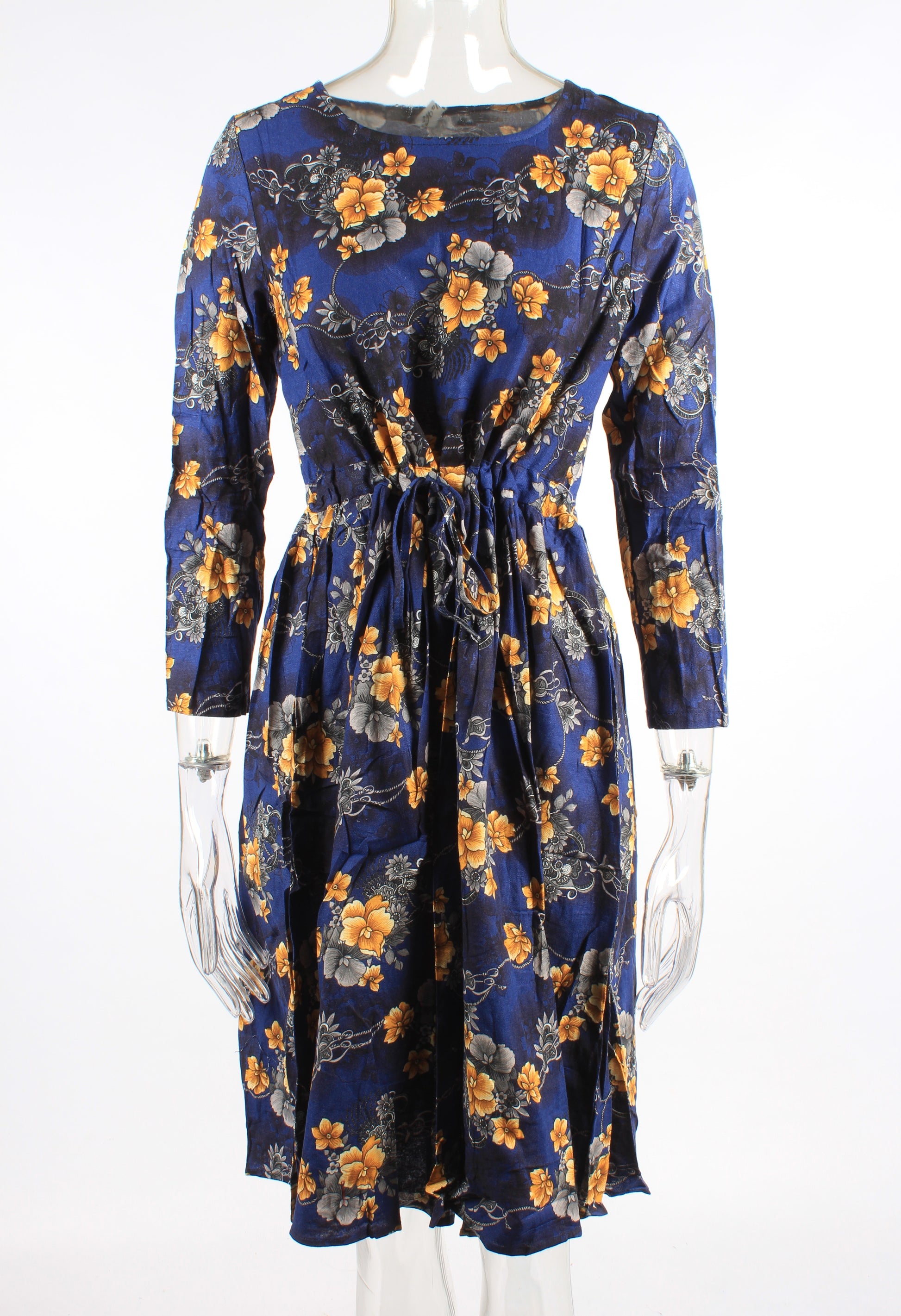 Floral Drawstring Knee Length Dress XD21
