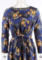 Floral Drawstring Knee Length Dress XD21