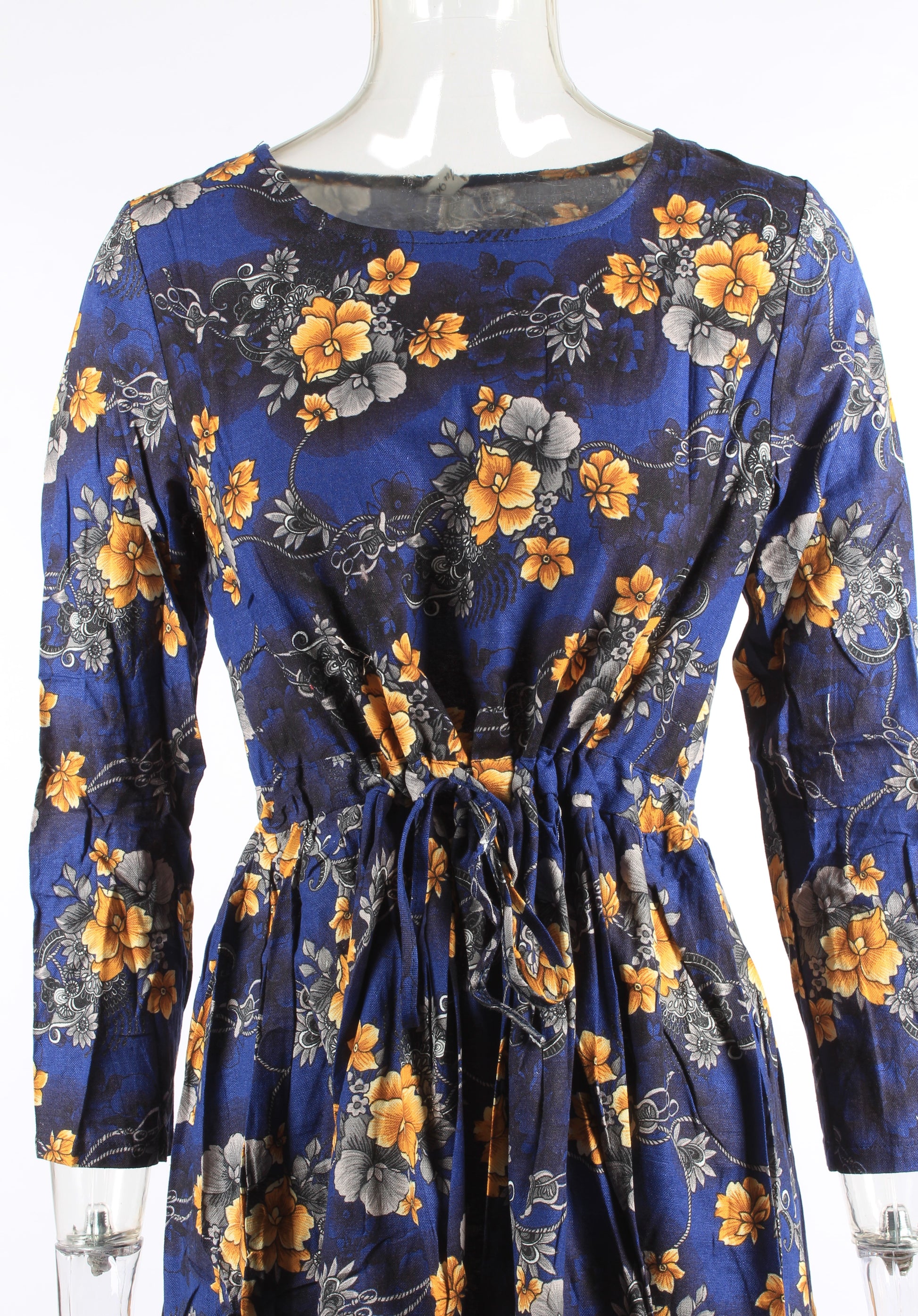 Floral Drawstring Knee Length Dress XD21