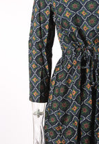 Floral Drawstring Knee Length Dress XD21