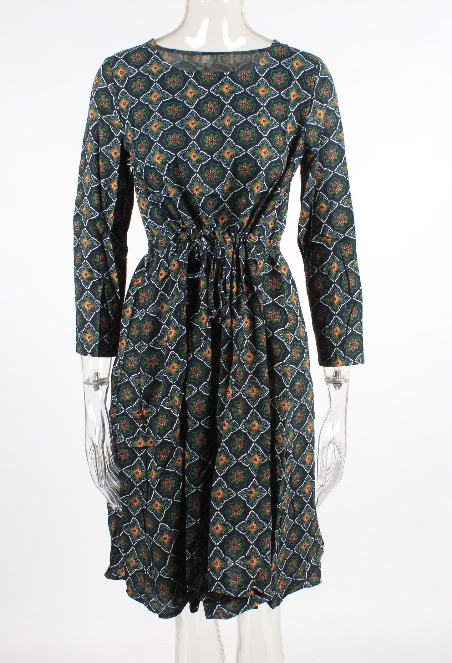 Floral Drawstring Knee Length Dress XD21