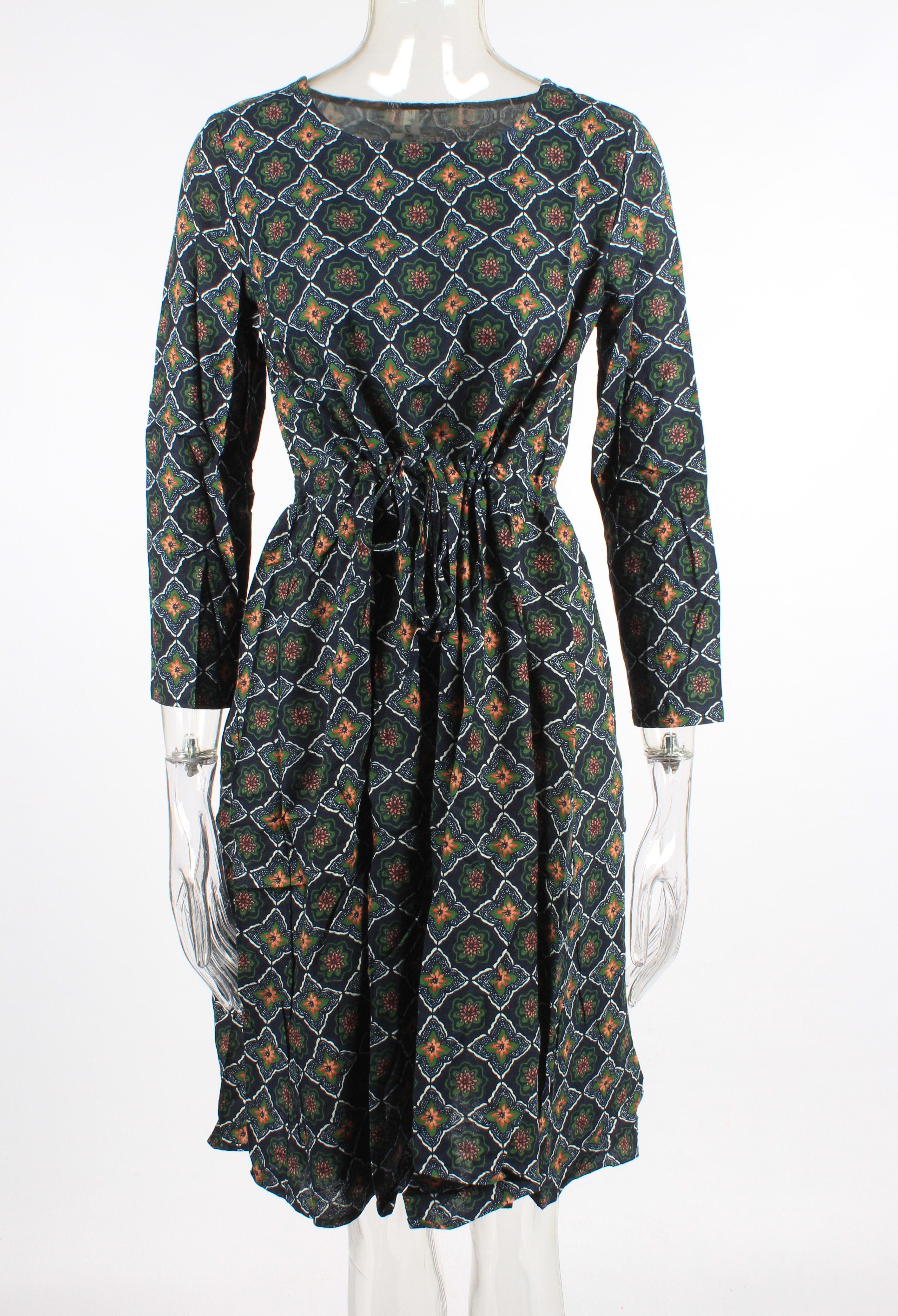 Floral Drawstring Knee Length Dress XD21