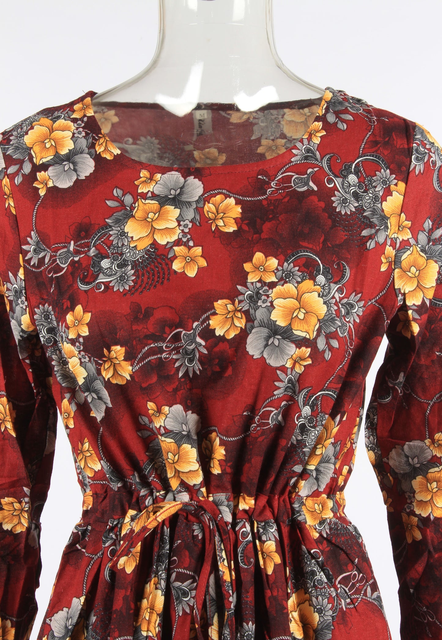 Floral Drawstring Knee Length Dress XD21