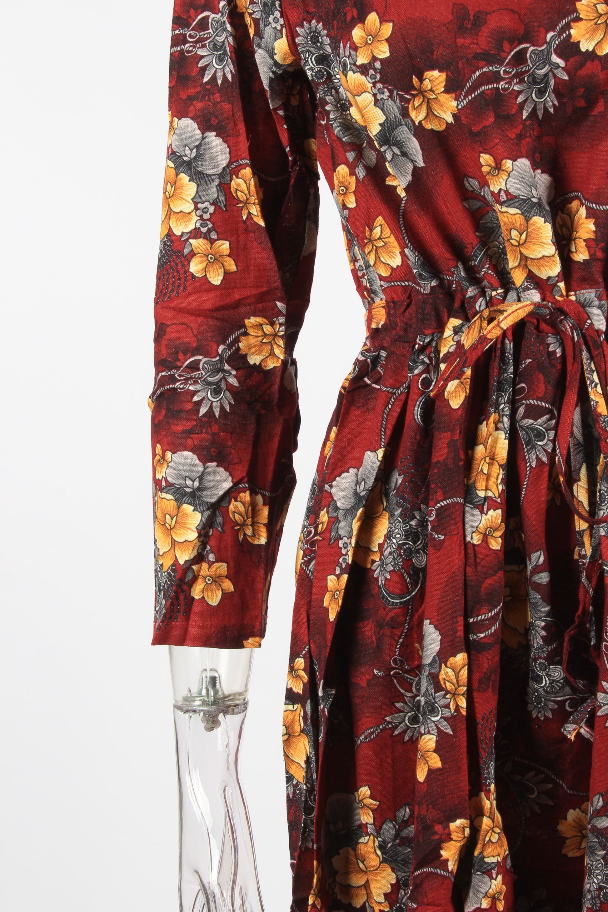 Floral Drawstring Knee Length Dress XD21