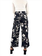 Floral Lace Up Straight Cut Pants XD21