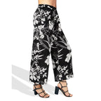 Floral Lace Up Straight Cut Pants XD21