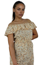 Floral Off Shoulder Curve Pants Jumpsuit XD21