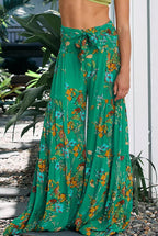 Floral Pattern Wide Leg Pants XD21