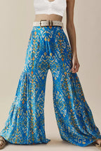 Floral Pattern Wide Leg Pants XD21